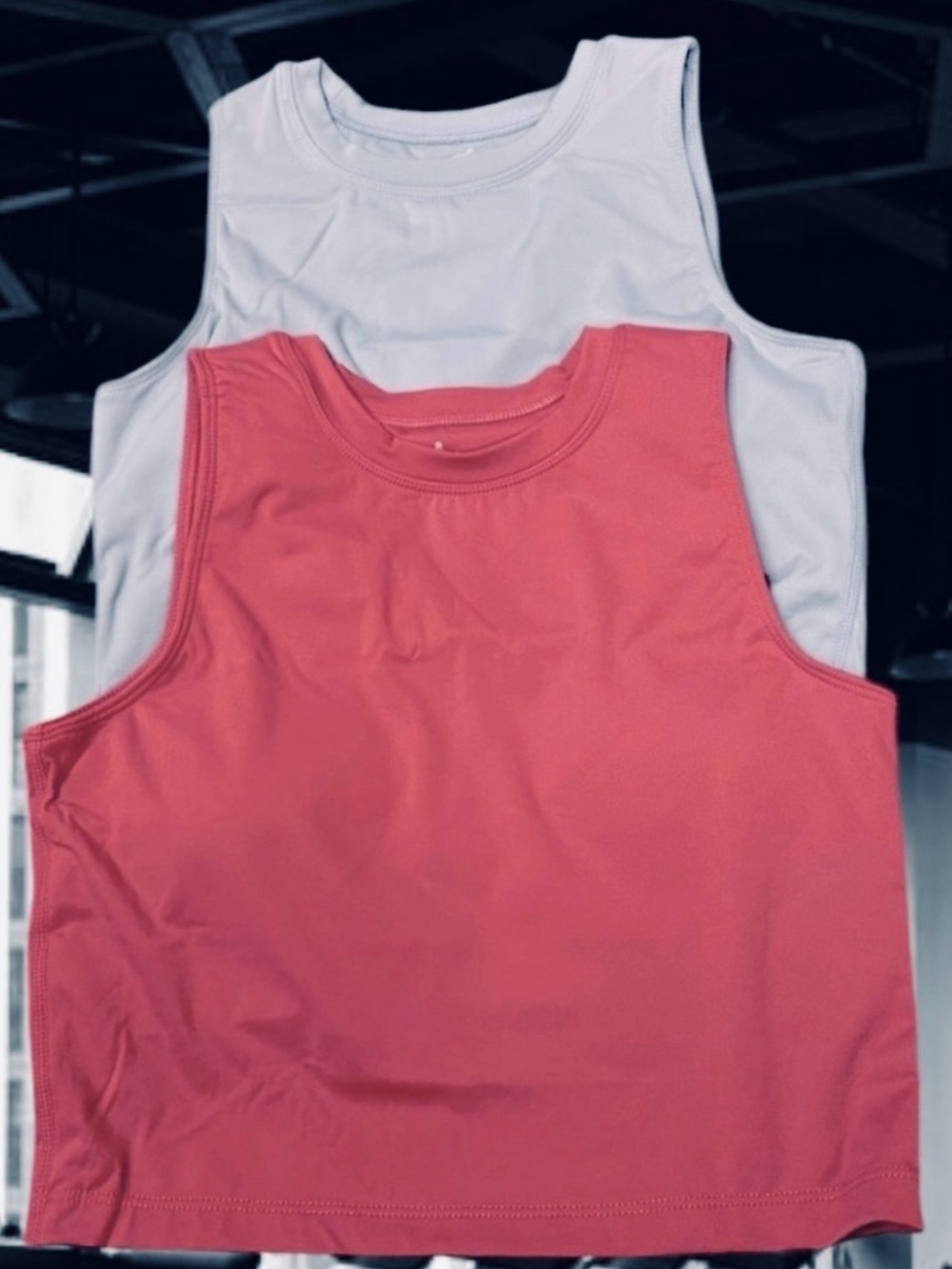 Queenfur size small athletic cropped sports bra tank top bundle rose blue $60